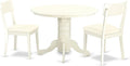 East West Furniture SHAD3-LWH-LC 3 Piece Kitchen Table & Chairs Set Contains a by EastWestFurniture