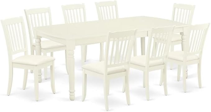 East West Furniture DODA9-LWH-C 9 Piece Dining Room Set Includes a Rectangle by EastWestFurniture