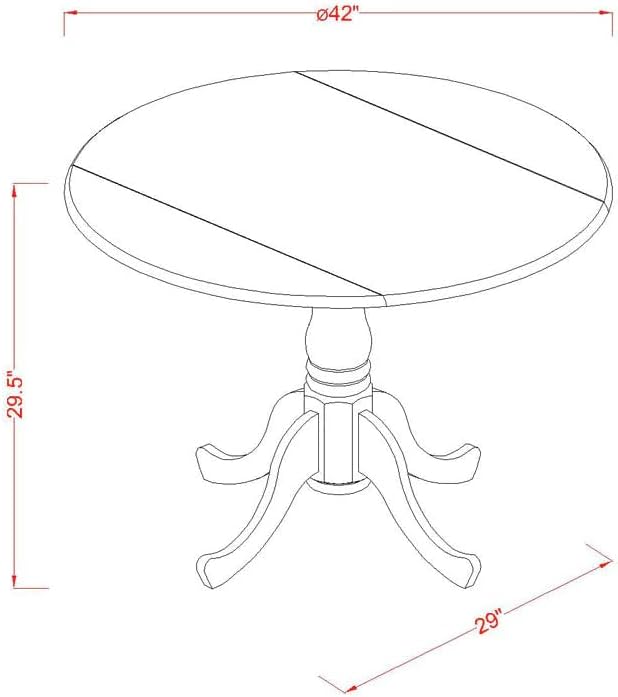 East West Furniture DMIP5-MAH-W 5 Piece Dining Table Set - Image 13