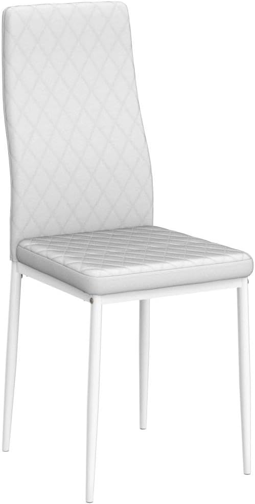 JT Modern Minimalist Dining Chair Fireproof Leather Sprayed Metal Pipe Diamond - Image 4
