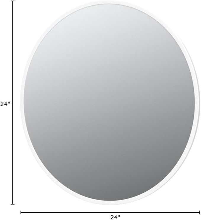 FrameWorks 24" Deluxe Contemporary White Circular Aluminum Mirror - Image 9