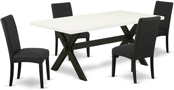 East West Furniture X627DR124-5 5 Piece Dining Set Includes a Rectangle Dining by EastWestFurniture