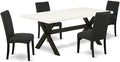 East West Furniture X627DR124-5 5 Piece Dining Set Includes a Rectangle Dining by EastWestFurniture