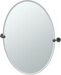 Gatco 4249MXLG Latitude II Large Oval Mirror Matte Black, 32 H x 28.5 W by Gatco