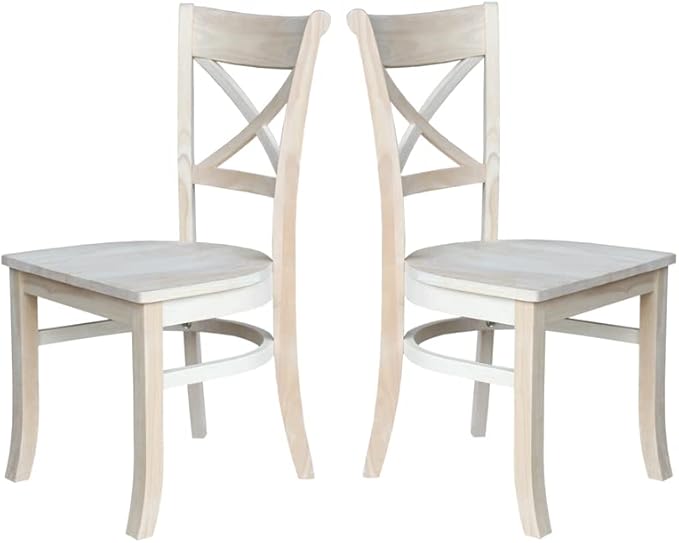 IC International Concepts Set of 2 35.8" H Charlotte X-Back Dining Solid - Image 7