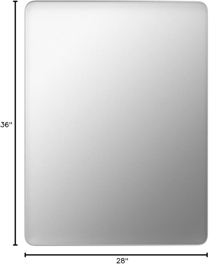 Brushed Nickel Bathroom Mirror 28x36 Inch, Brushed Silver Metal Frame Mirror - Image 9