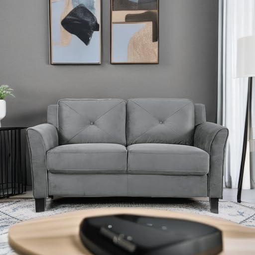 Lifestyle Solutions Harrington Loveseat, Dark Grey - Image 4
