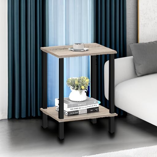 TUTOTAK End Table, Side Table, Nightstand, 2-Tier Storage Shelf, Sofa Side Table - Image 6
