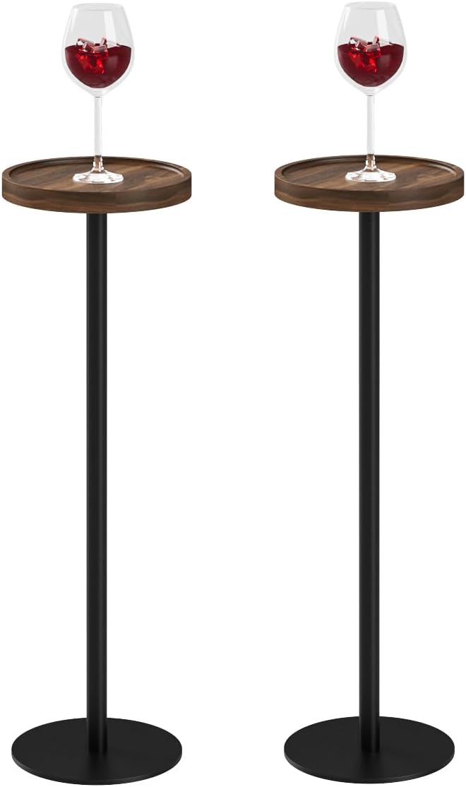 Drink Table, Small Pedestal Side Table, Round Cocktail Table, Circle Accent End by AEPOALUA