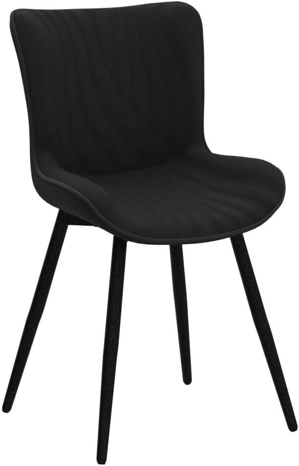 YOUTASTE Black Dining Chairs Set of 2 Upholstered Mid Century Modern Kitchen - Image 5