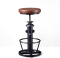 Farmhouse Bar Stools Swivel PU Seat 24-30inch Counter Height Adjustable Kitchen by BOKKOLIK