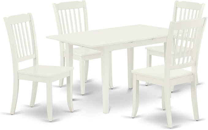 East West Furniture NODA5-LWH-W 5 Piece Modern Dining Table Set Includes a by EastWestFurniture