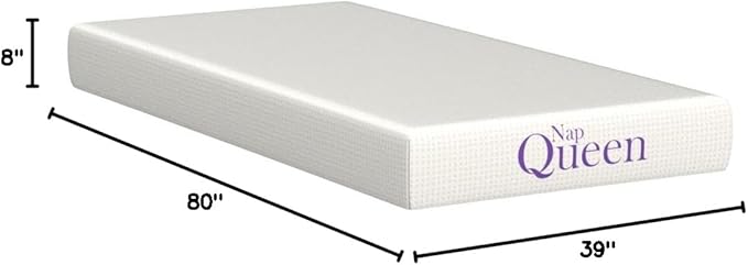 NapQueen 8 Inch Twin-XL Size Mattress, Bamboo Charcoal Memory Foam Mattress - Image 2