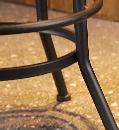 LOKKHAN 32 Inch Vintage Industrial Bar Stool-Swivel Upholstered Metal Bar - Image 5