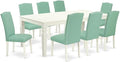 East West Furniture LGEN9-LWH-57 9 Piece Modern Dining Table Set Includes a by EastWestFurniture