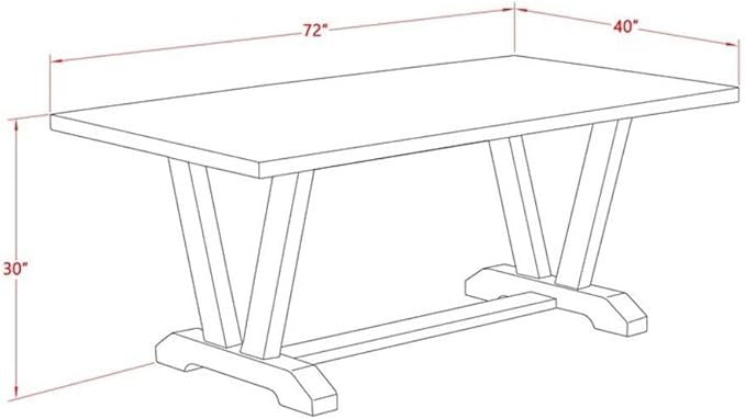 East West Furniture V797VE721-6 6 Piece Dinette Set Contains a Rectangle Dining - Image 6