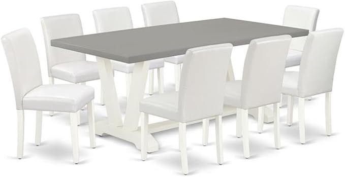East West Furniture V097AB264-9 9 Piece Modern Dining Table Set Includes a by EastWestFurniture