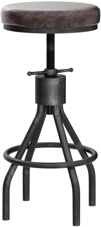 Industrial Bar Stools Swivel Pu Seat Vintage Kitchen Island Counter Stool - Image 5