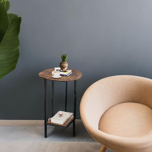 Hosfais Small Side Table End Table, C Shaped Barrel Coffee Table - Image 5