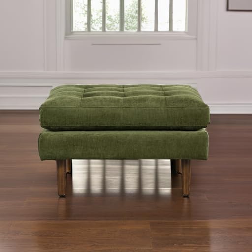 Poly and Bark Napa Velvet Ottoman in Distressed Green - Image 8