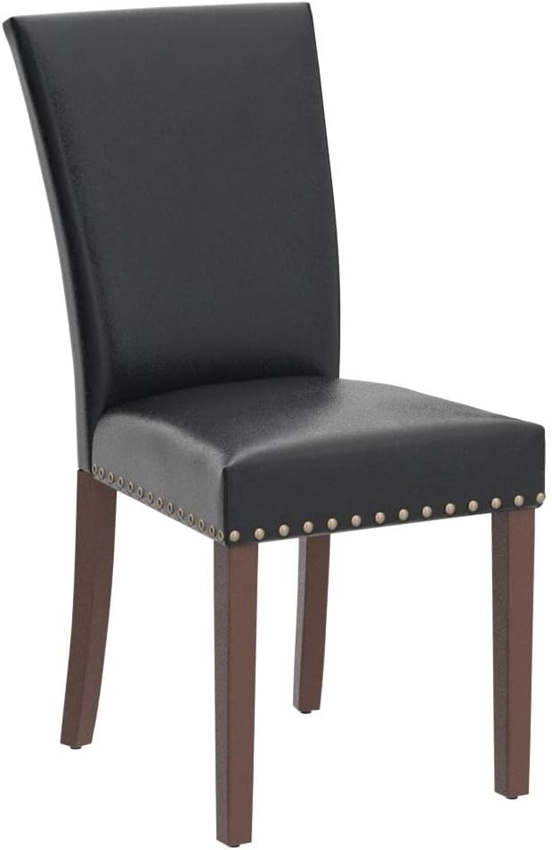 Parsons Dining Chairs Set of 4, Upholstered Nailhead PU Leather Dining Room - Image 4