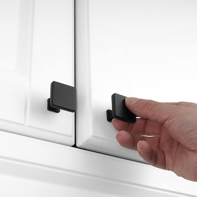 KOOFIZO 30 Pack Black Cabinet Knobs Matte Black Drawer Knobs K08 Square Single - Image 3