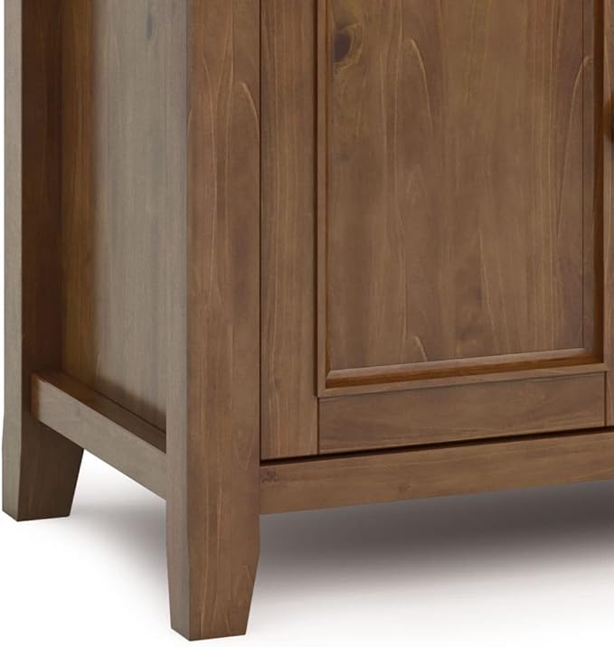 SIMPLIHOME Amherst 54-inch Wide Solid Wood TV Stand in Medium Saddle Brown - Image 8