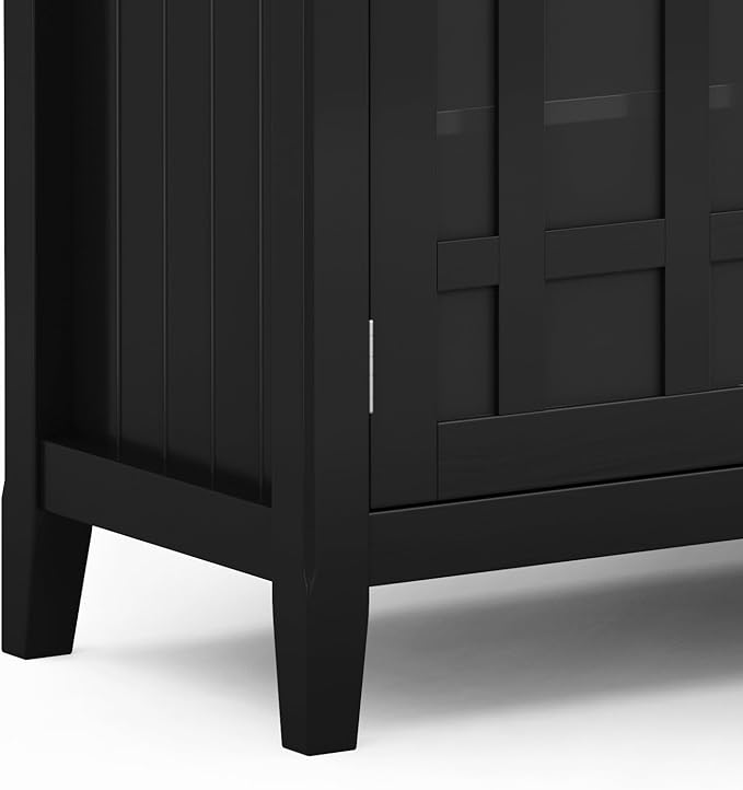 SIMPLIHOME Bedford Solid Wood 53 inch Wide Transitional TV Media Stand in Black - Image 12