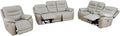 Electric Power Reclining Sofa Set, Genuine Breathing Leather Recliner Couch Set by Unknown