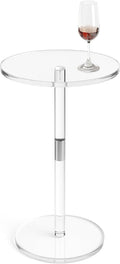 Acrylic Side Table, Round Drink Table by Unknown