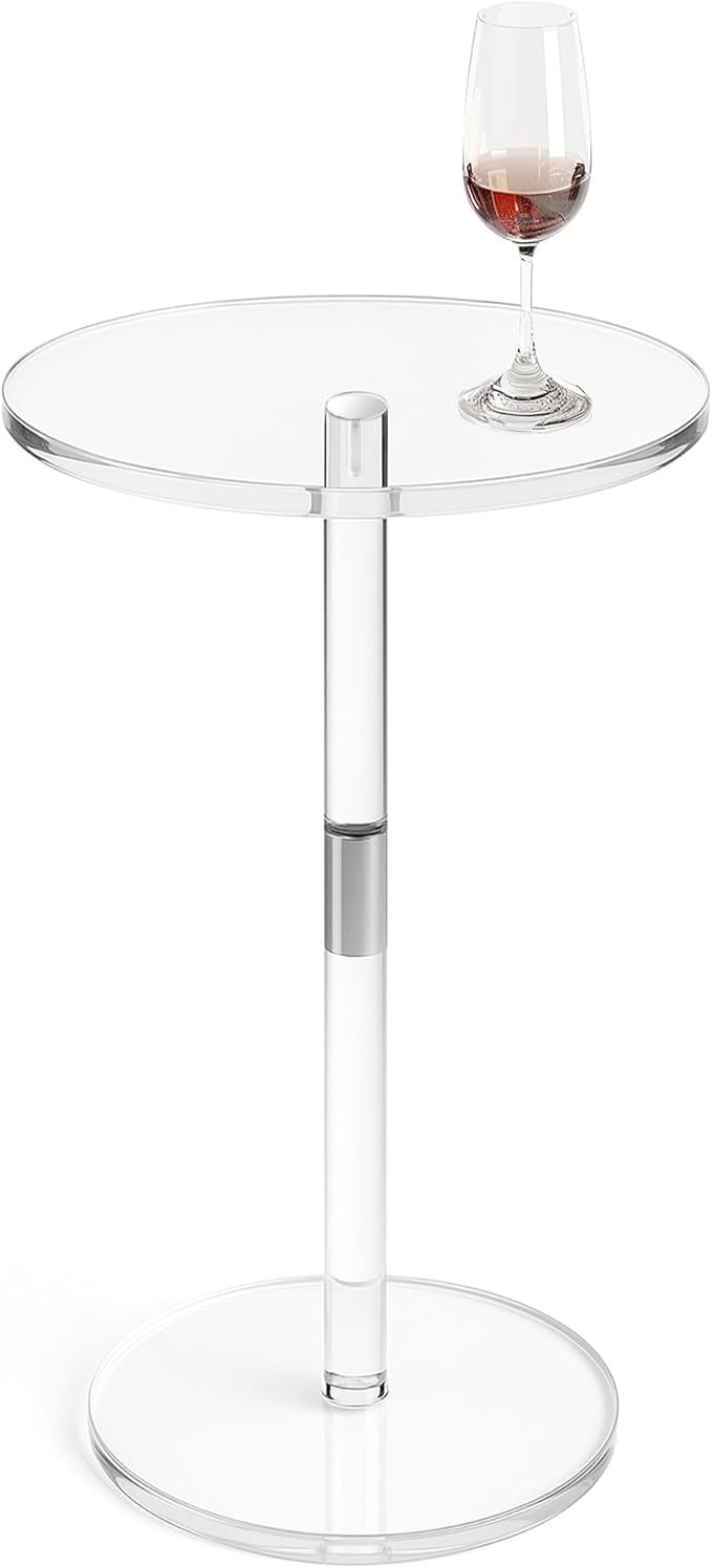 Acrylic Side Table, Round Drink Table by Unknown