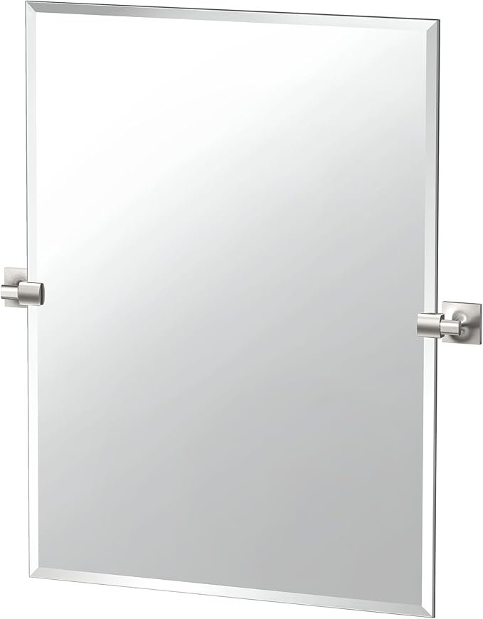 Gatco 5599S Waterline Frameless Rectangle Mirror, 31.5 Inch, Satin Nickel by Gatco
