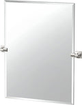 Gatco 5599S Waterline Frameless Rectangle Mirror, 31.5 Inch, Satin Nickel by Gatco