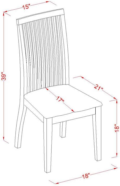 East West Furniture AMIP3-LWH-W 3 Piece Dining Room Table Set Contains a Round - Image 7