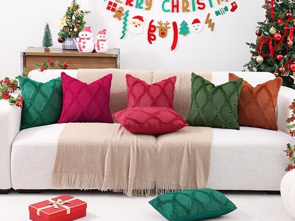 decorUhome Throw Pillow Covers 24x24 Inch Set of 2, Soft Plush Faux Fur Wool - Image 8