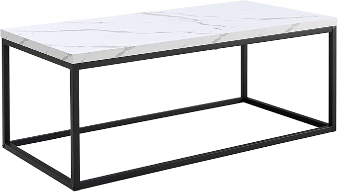 CENSI 40-Inch Marble Accent Coffee Table Ottoman - Image 9
