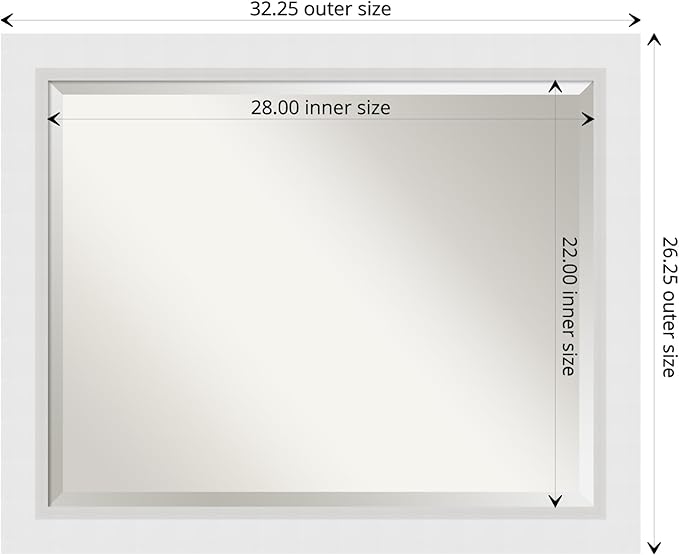 Amanti Art White Bathroom Mirror - Image 4