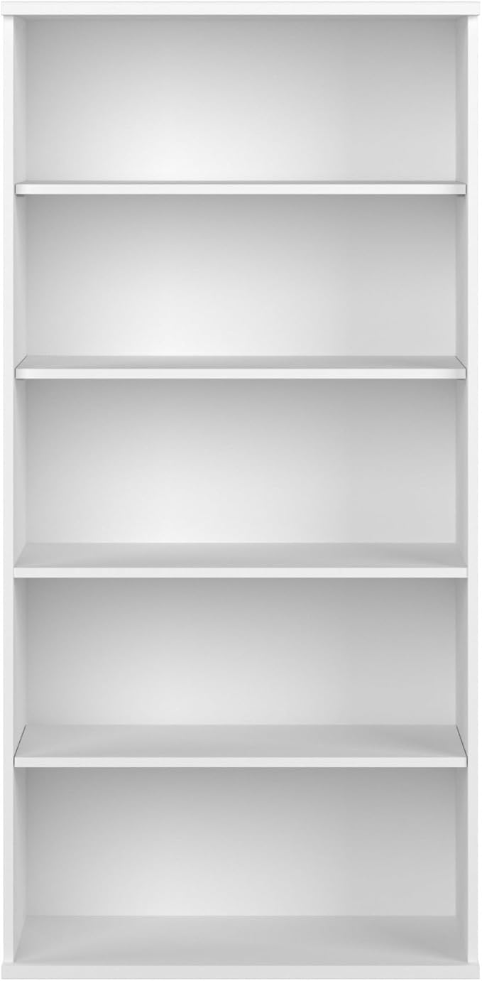 Bush Business Furniture Studio C Tall 5 Shelf Bookcase in White, Large Bookshelf - Image 4
