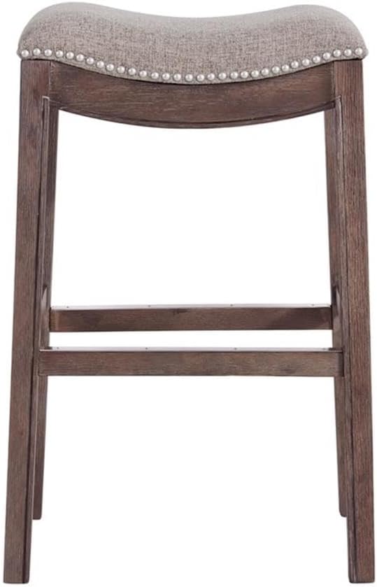 Alaterre Furniture Williston Bar Height Stool, Dark Brown, Solid Rubberwood - Image 6