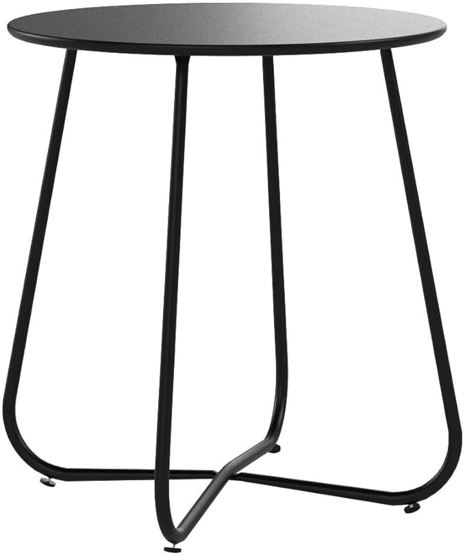 HollyHOME Round Metal Side Table, Rust-Resistant Patio Small Plant Stand - Image 4