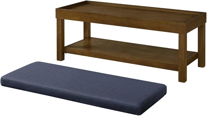 24KF Large Rectangular Storage Bench, Upholstered Seat Cushion, Ottoman Coffee - Image 8