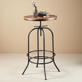 Industrial Bar Table Height Adjustable 37.4-45.3inch Vintage Swivel Pub Tables by BOKKOLIK