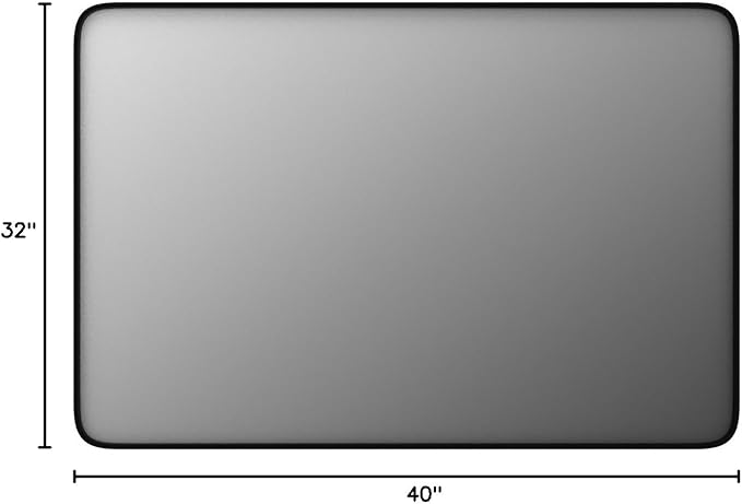 40x32 Black Bathroom Mirror, Matte Framed Bathroom Vanity Mirror - Image 9