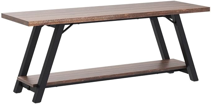 IBF Solid Wood Entryway Bench, Natural Real Wood Storage Bench, Farmhouse - Image 4