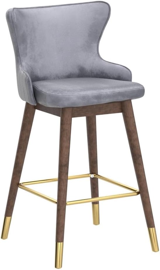 Roundhill Furniture Leland Fabric Upholstered Wingback Bar Stools - Image 5