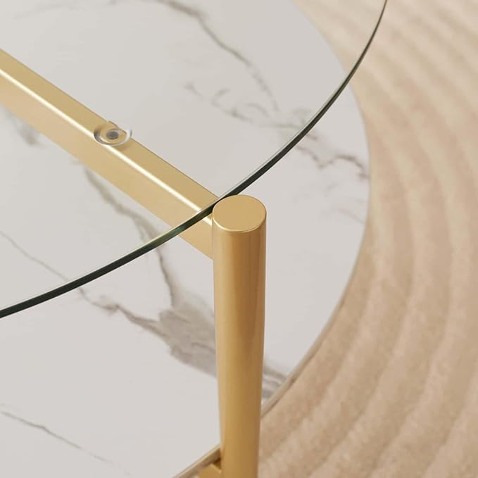 Round Coffee Table for Living Room, Mid-Century Modern Design, D30 x H17 - Image 5