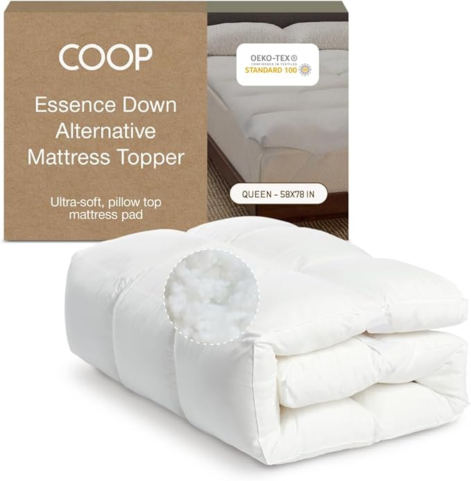 Coop Home Goods Essence Down Alternative Mattress Topper Queen, Plush 2-Inch by CoopSleepGoods