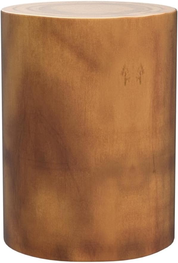 Athaliah Wooden Tree Stump End Table, 15.75" Paulownia Wood Hand Carved Rustic - Image 4