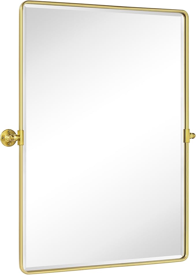 TEHOME 30x40'' Brushed Gold Pivoting Bathroom Vanity Mirror 40x30'' Brushed - Image 5