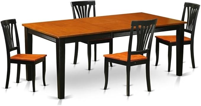 East West Furniture QUAV5-BCH-W 5 Piece Dining Set Includes a Rectangle Dining by EastWestFurniture